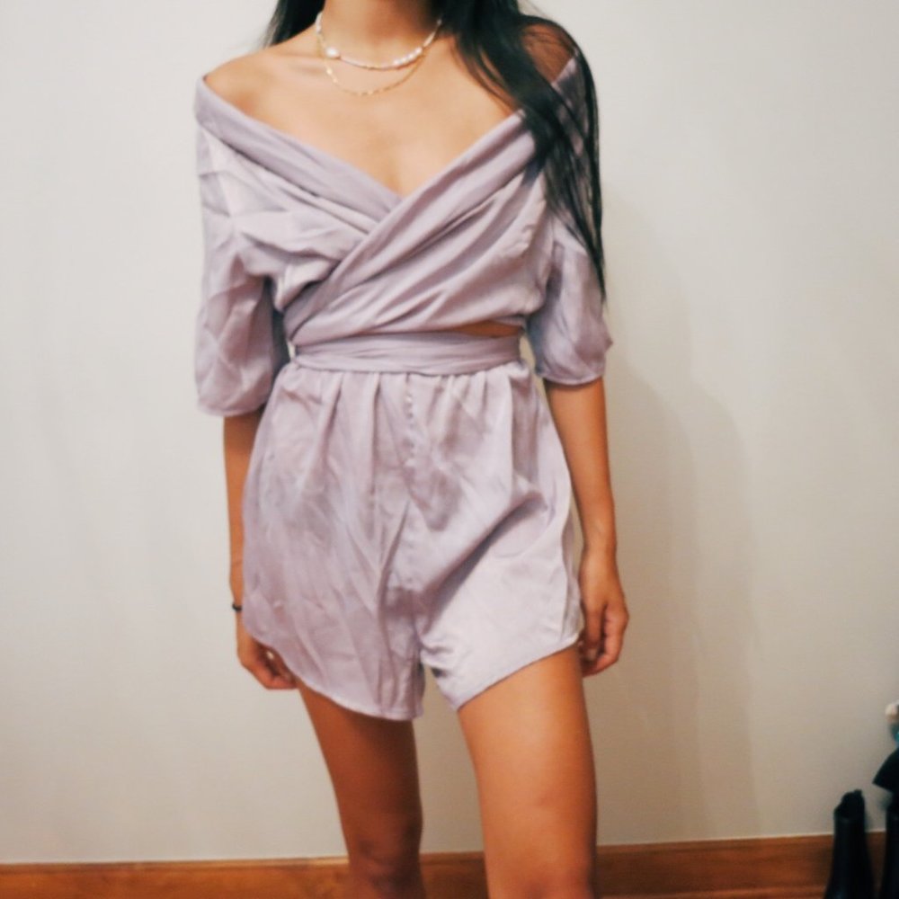 Saboskirt Wrap Off-shoulder Dress